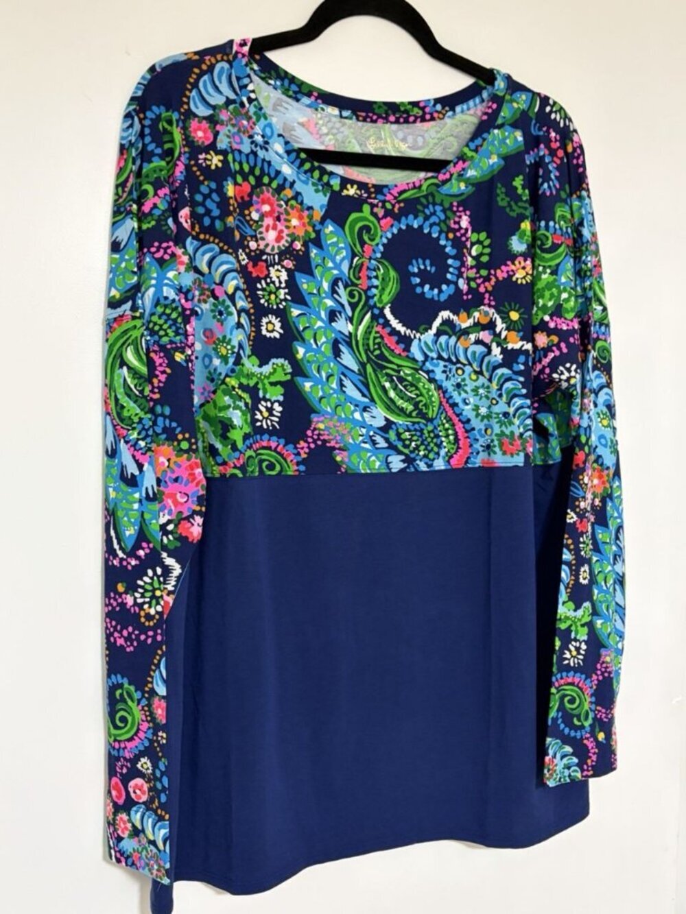 Lilly Pulitzer Finn Top Long Sleeve Multi Take Me To The Sea Top Size Large NWOT - Picture 3 of 8